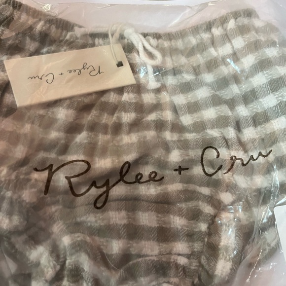 Rylee + Cru Tan and Cream baby Kids flutter bloomer gingham - Picture 2 of 6